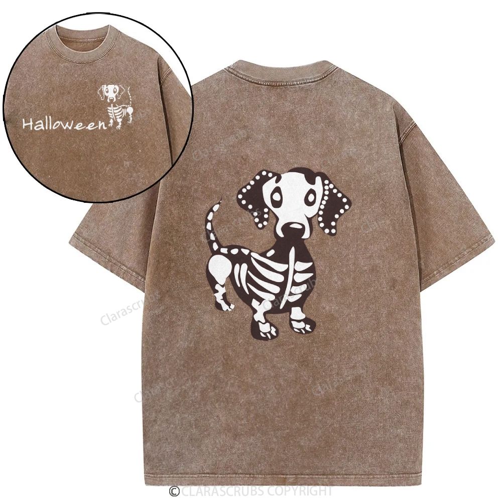 Cute Dog Halloween Washed T-shirt