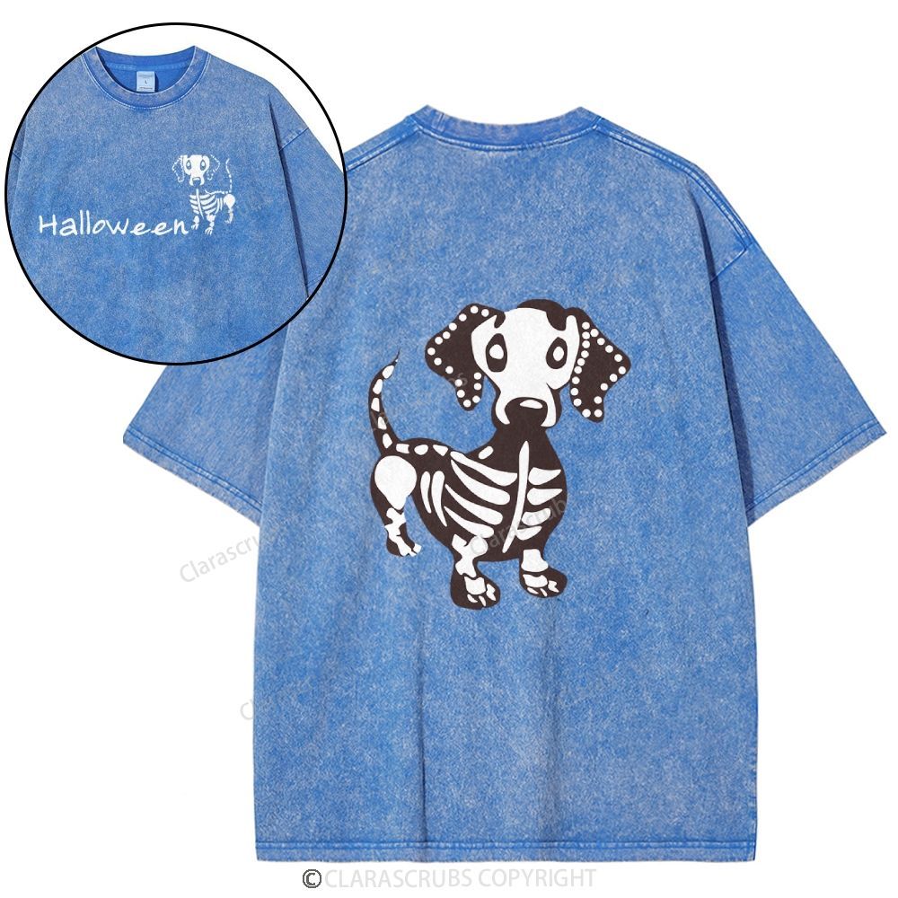 Cute Dog Halloween Washed T-shirt