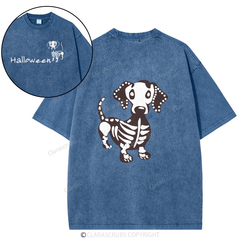 Cute Dog Halloween Washed T-shirt