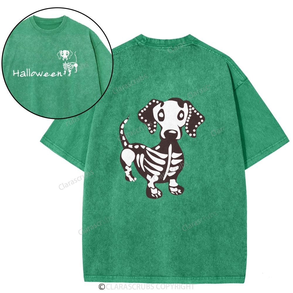 Cute Dog Halloween Washed T-shirt