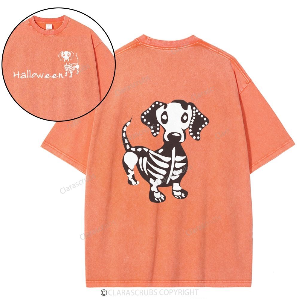 Cute Dog Halloween Washed T-shirt
