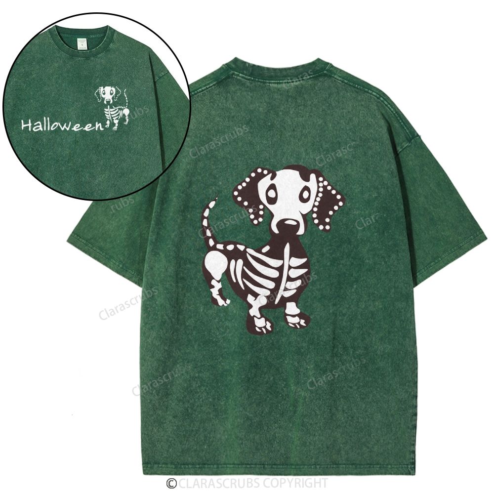 Cute Dog Halloween Washed T-shirt