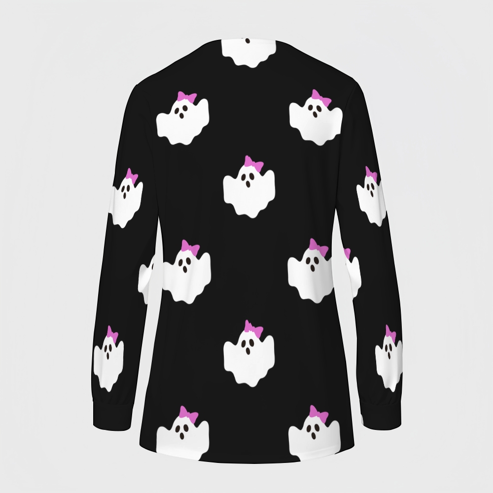 Women's Halloween Printed  Long Sleeve Jacket with Buttons SL9272