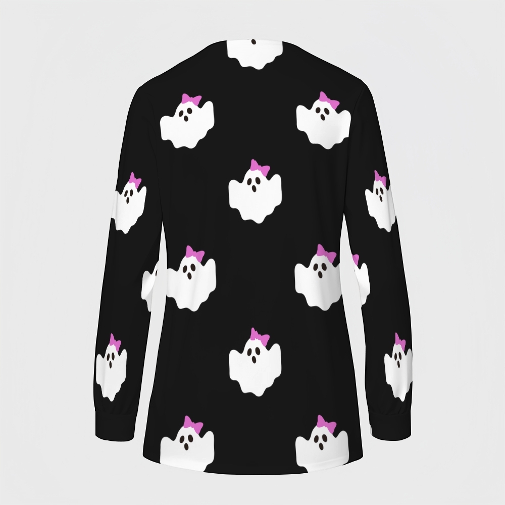 Women's Halloween Printed  Long Sleeve Jacket with Buttons SL9272