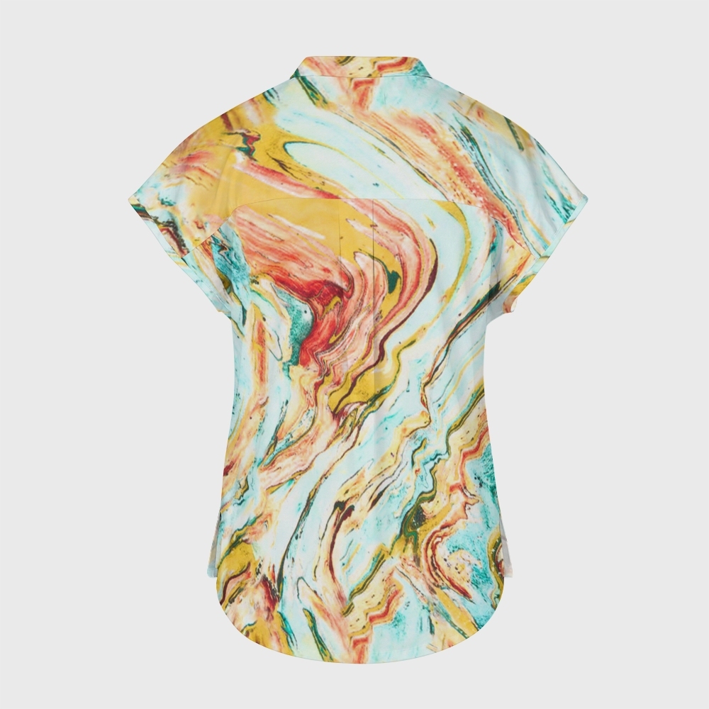 Women's Golden Brilliance Stand Collar Scrub Top