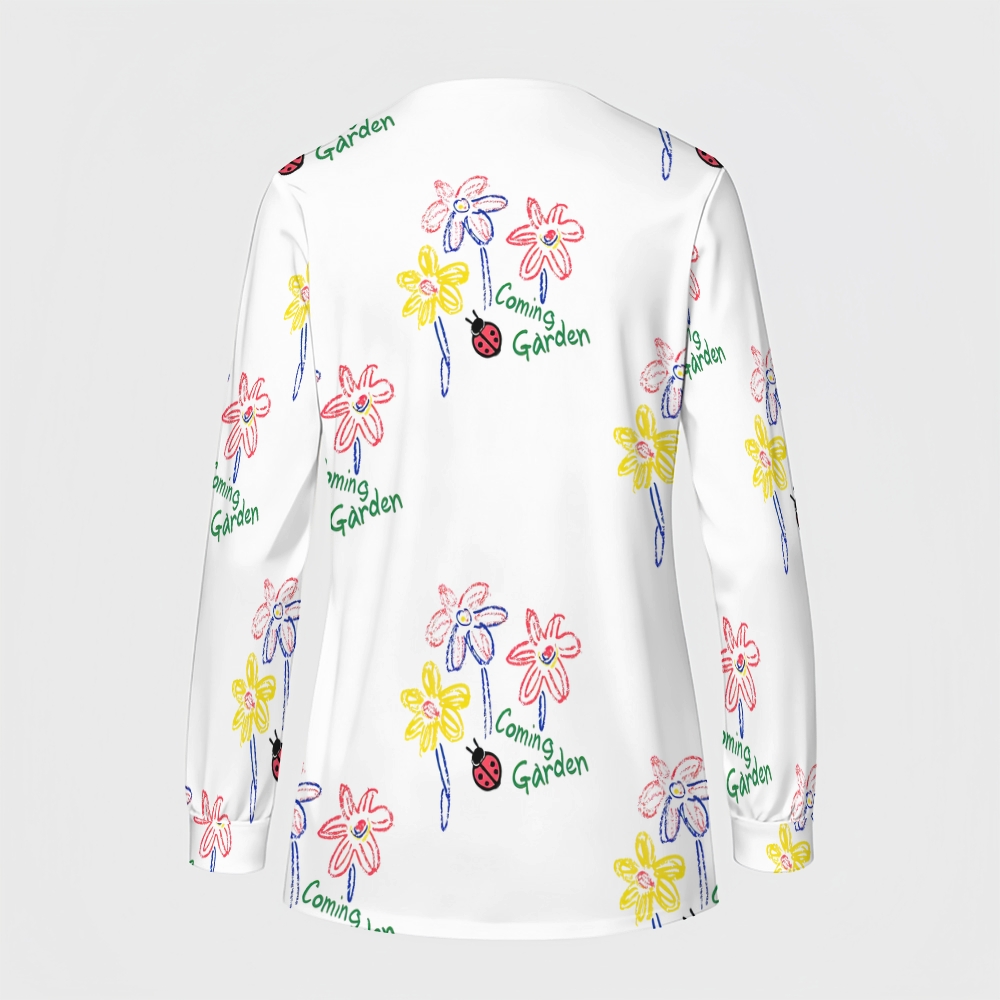 Women's Cartoon Series Printed  Long Sleeve Jacket with Buttons SK10145