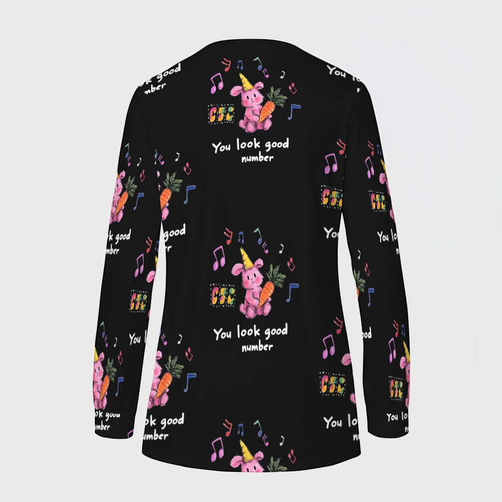 Women's Cartoon Series Printed  Long Sleeve Jacket with Buttons SK10147