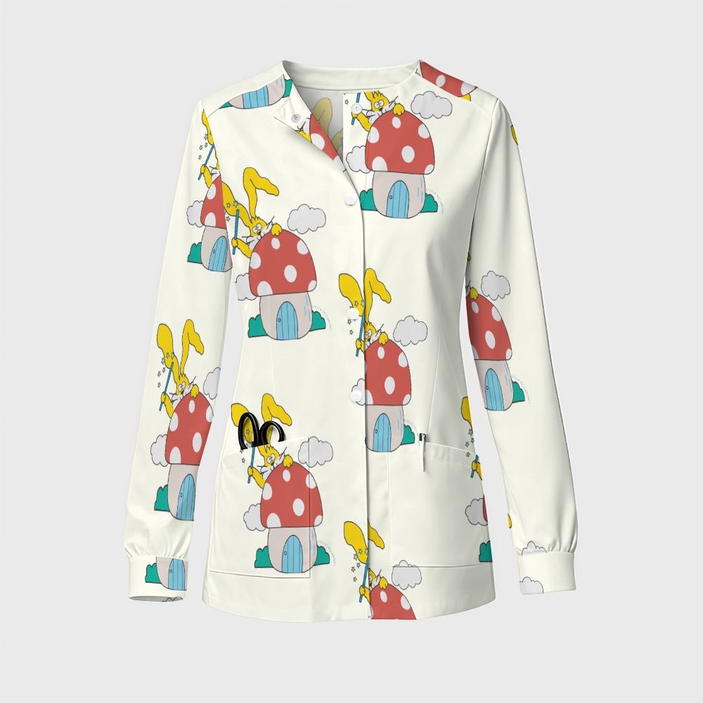 Women's Cartoon Series Printed  Long Sleeve Jacket with Buttons SK101412