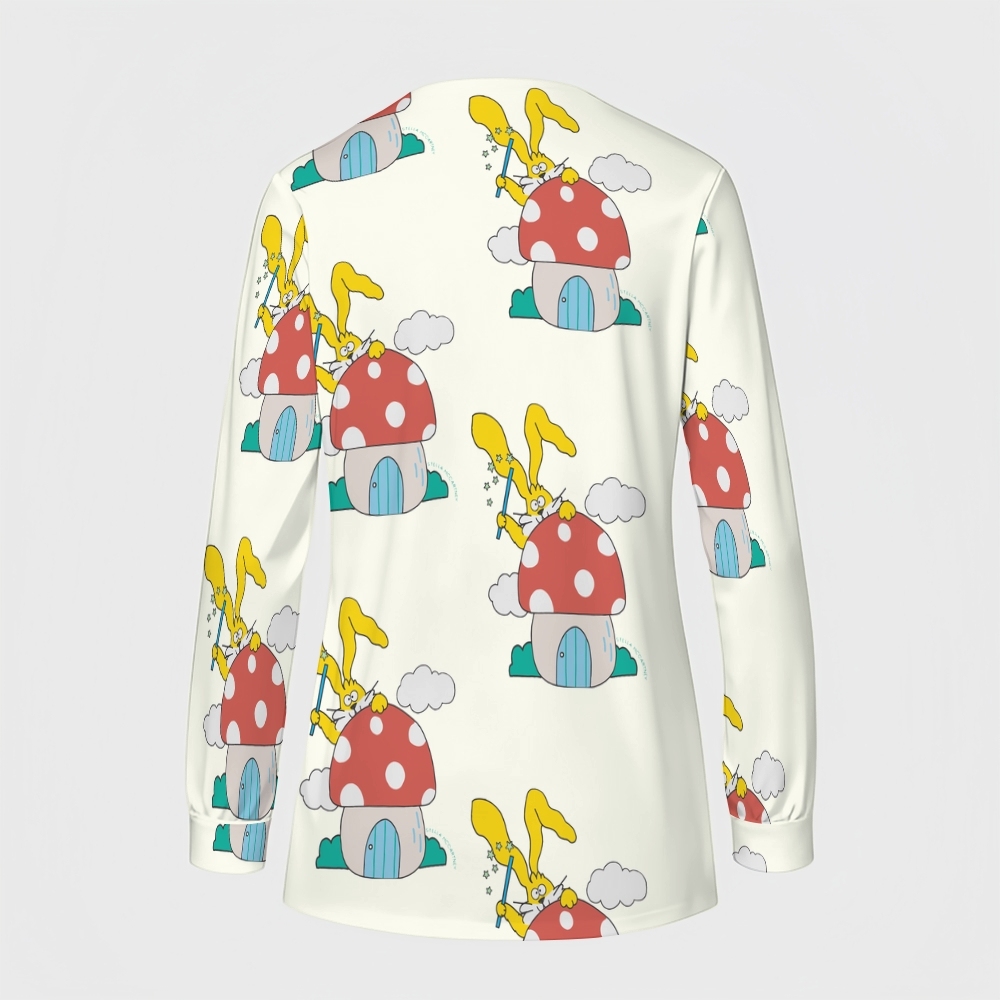 Women's Cartoon Series Printed  Long Sleeve Jacket with Buttons SK101412