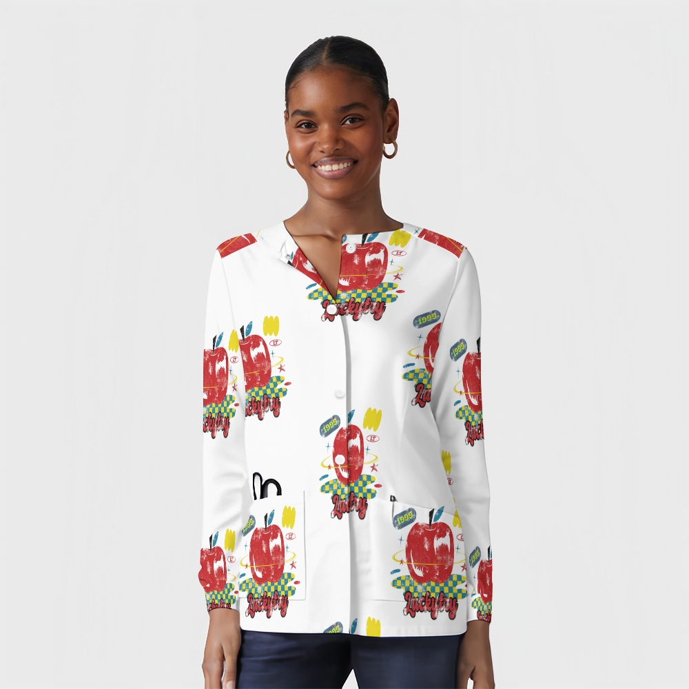 Women's Cartoon Series Printed  Long Sleeve Jacket with Buttons SK101410