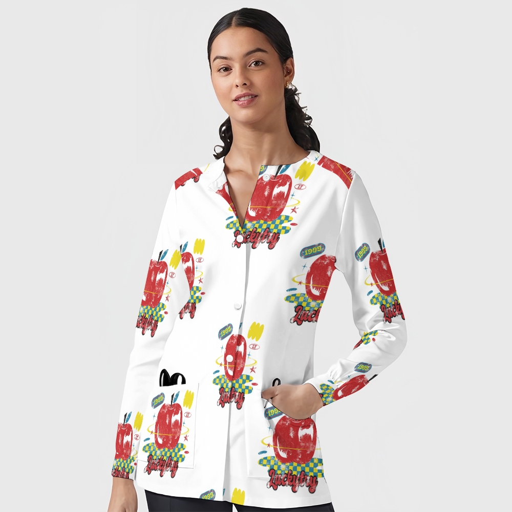 Women's Cartoon Series Printed  Long Sleeve Jacket with Buttons SK101410