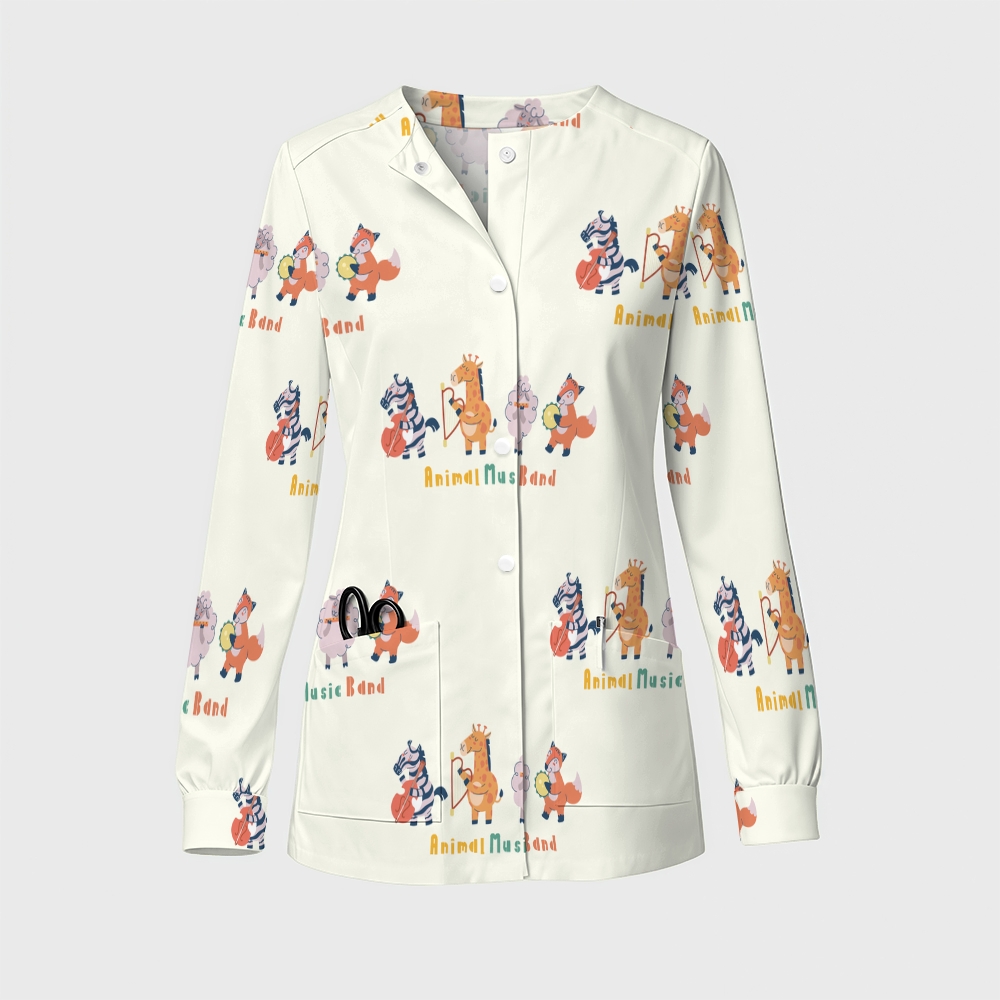 Women's Cartoon Series Printed  Long Sleeve Jacket with Buttons SK10148