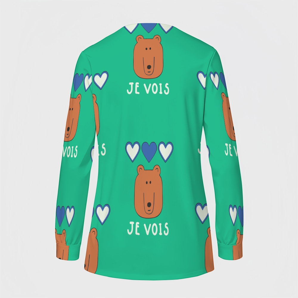 Women's Cartoon Series Printed  Long Sleeve Jacket with Buttons SK101411