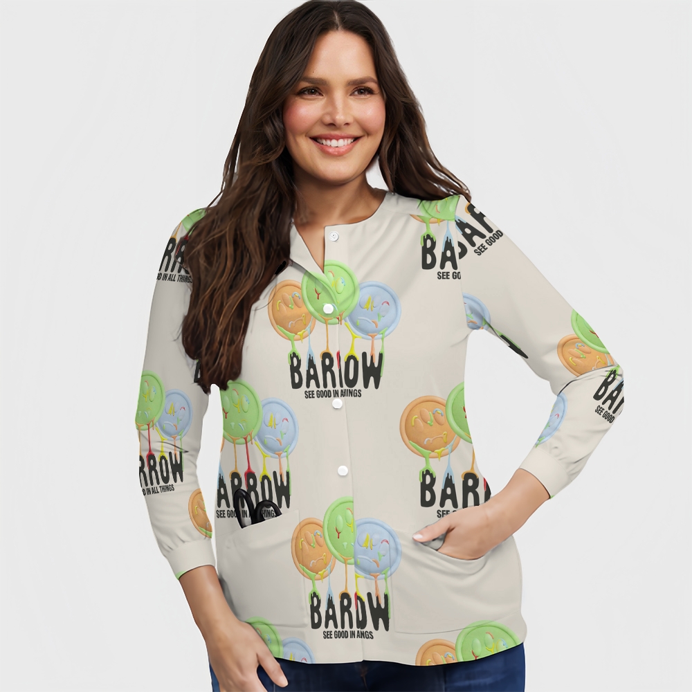 Women's Cartoon Series Printed  Long Sleeve Jacket with Buttons SK101413