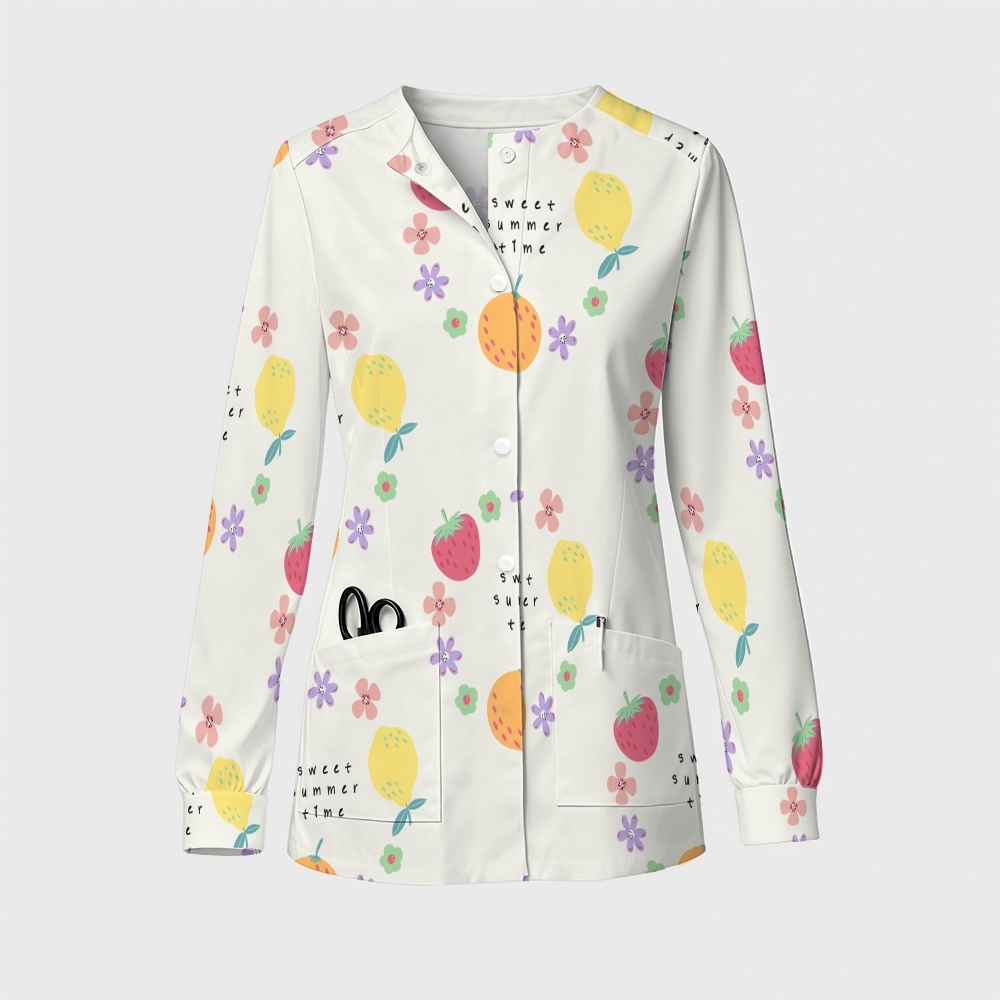 Women's Cartoon Series Printed  Long Sleeve Jacket with Buttons SK10142