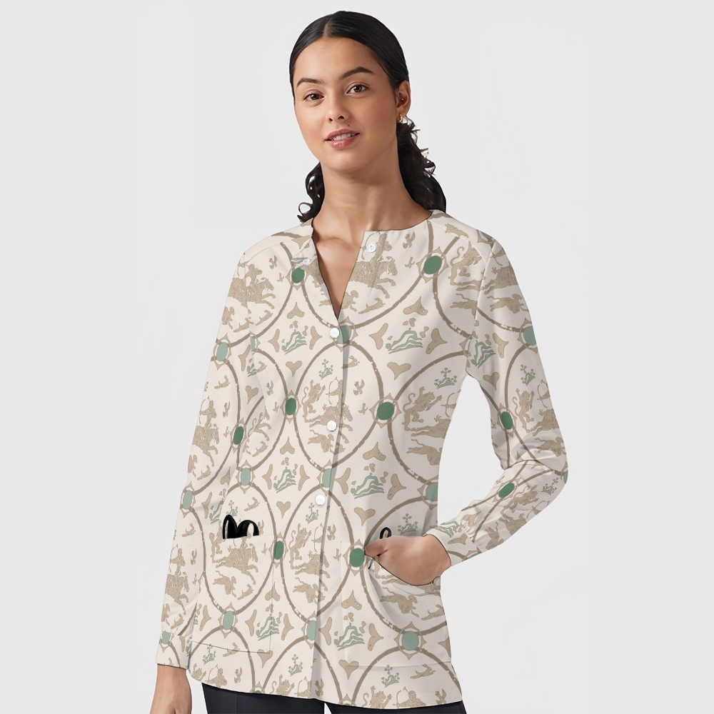 Women's Intangible Cultural Heritage Printed  Long Sleeve Jacket  TC102414