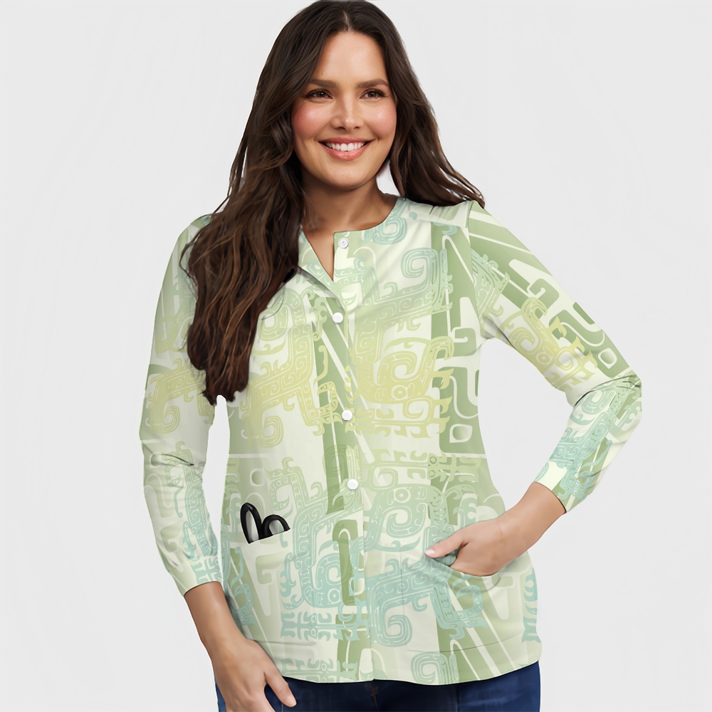 Women's Intangible Cultural Heritage Printed  Long Sleeve Jacket  TC102415