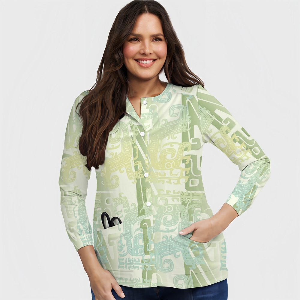 Women's Intangible Cultural Heritage Printed  Long Sleeve Jacket  TC102415