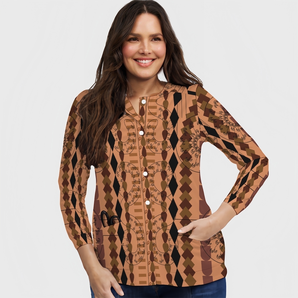 Women's Intangible Cultural Heritage Printed Long Sleeve Jacket TC102417