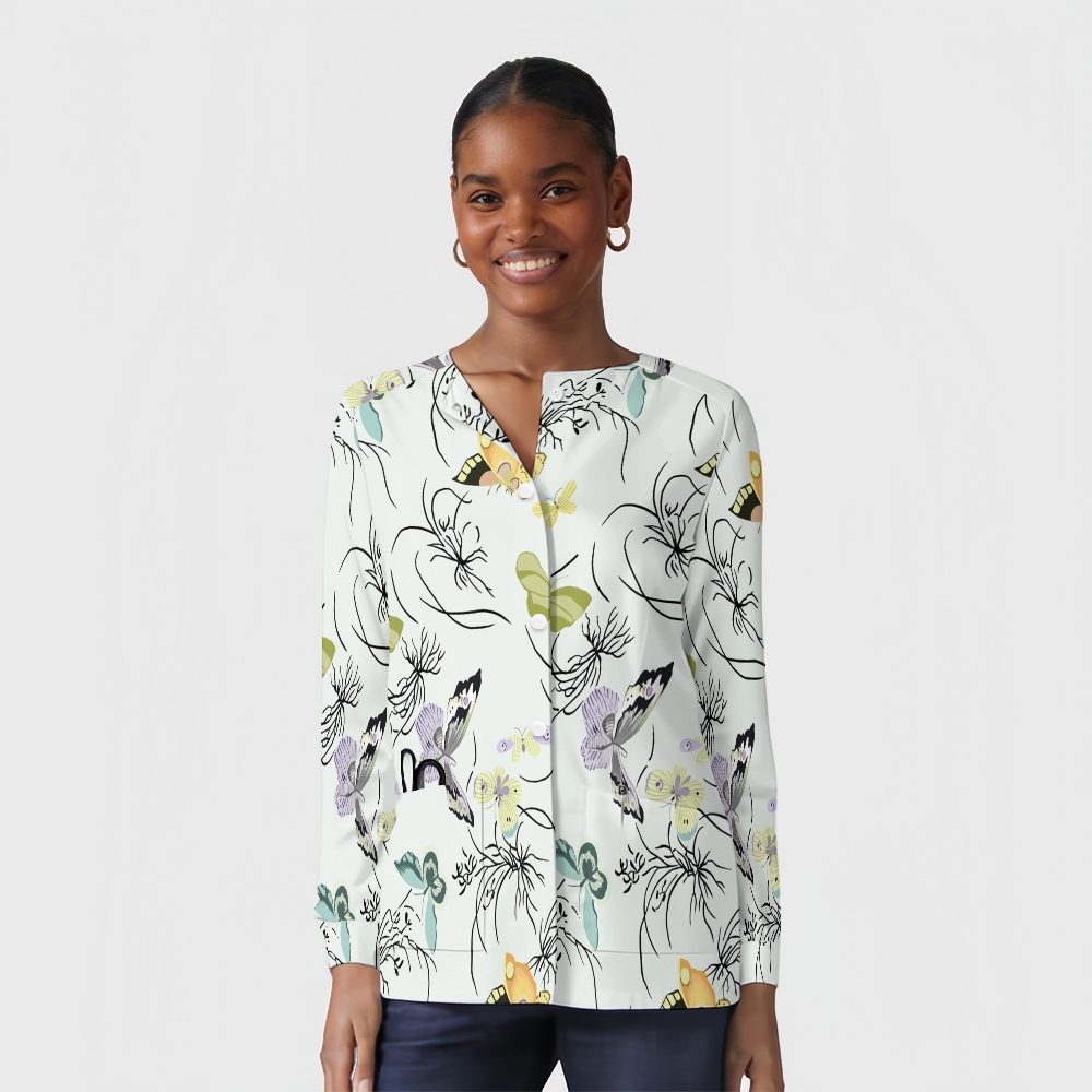 Women's Intangible Cultural Heritage Printed Long Sleeve Jacket TC102418