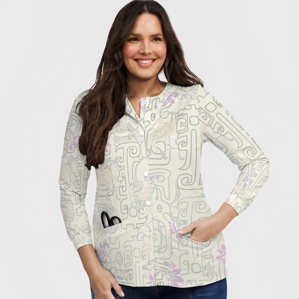 Women's Intangible Cultural Heritage Printed  Long Sleeve Jacket  TC102419