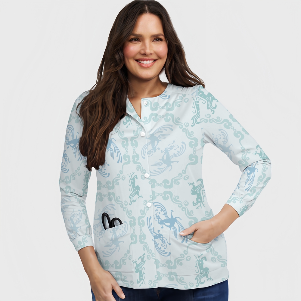 Women's Intangible Cultural Heritage Printed Long Sleeve Jacket TC1024120