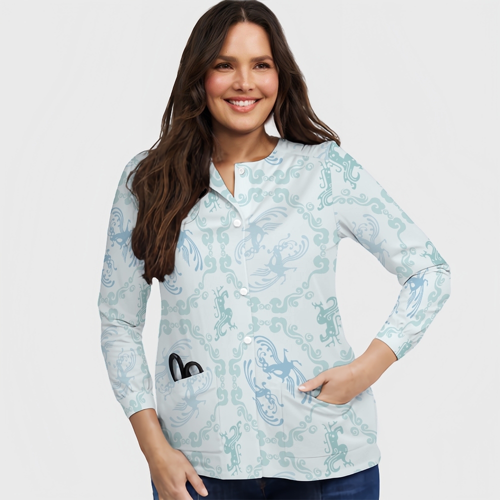 Women's Intangible Cultural Heritage Printed Long Sleeve Jacket TC1024120