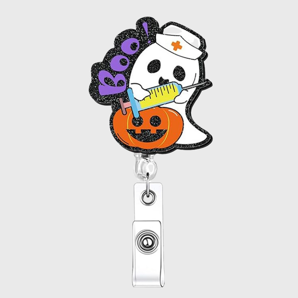 Pumpkin Fun Acrylic Retractable Badge Medical Care