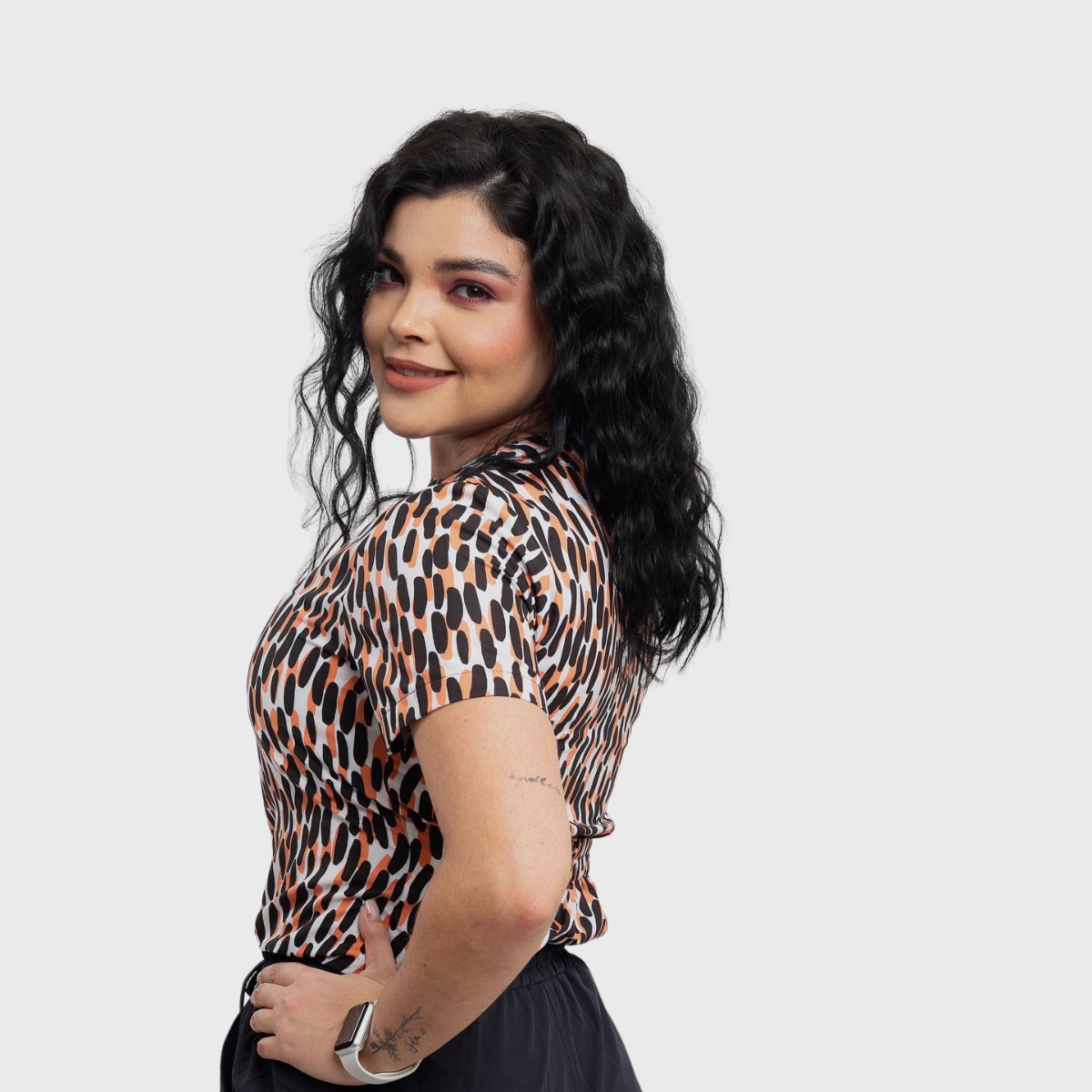 Women's Colorful Printed Scrub Top