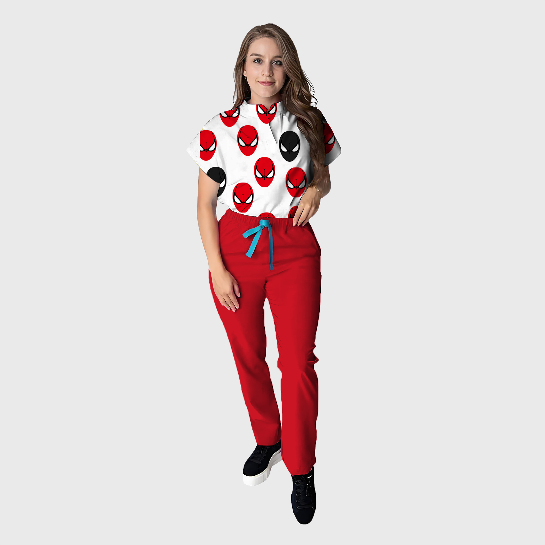 Women's Floral Printed Scrub Set CPJO2