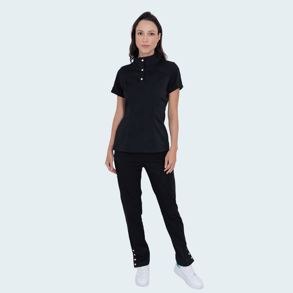 Women's Six Pockets Button Slit Hem Scrub Pant™ 02