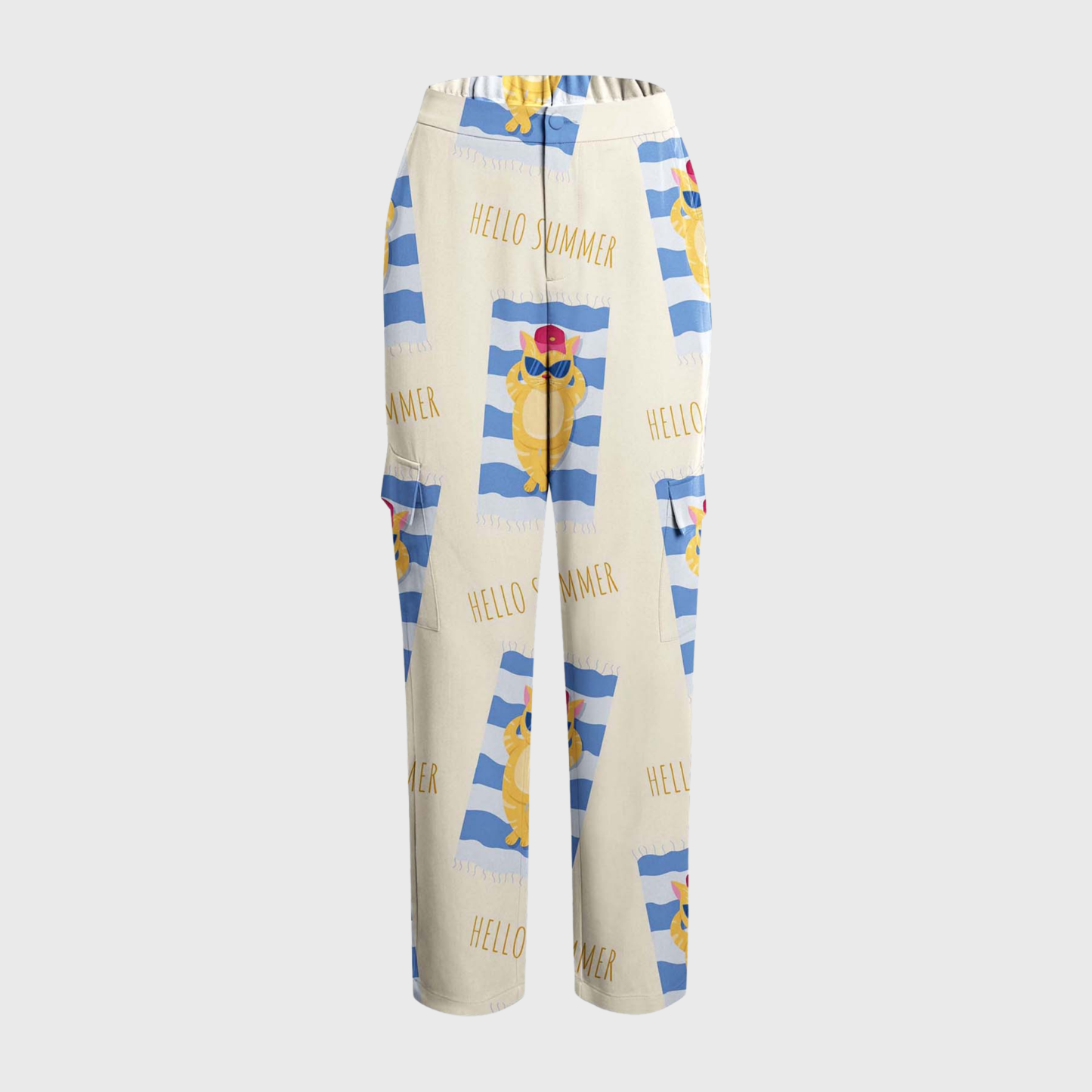 Women's Cute Animal Collection Printed Six-Pocket Scrub Pants