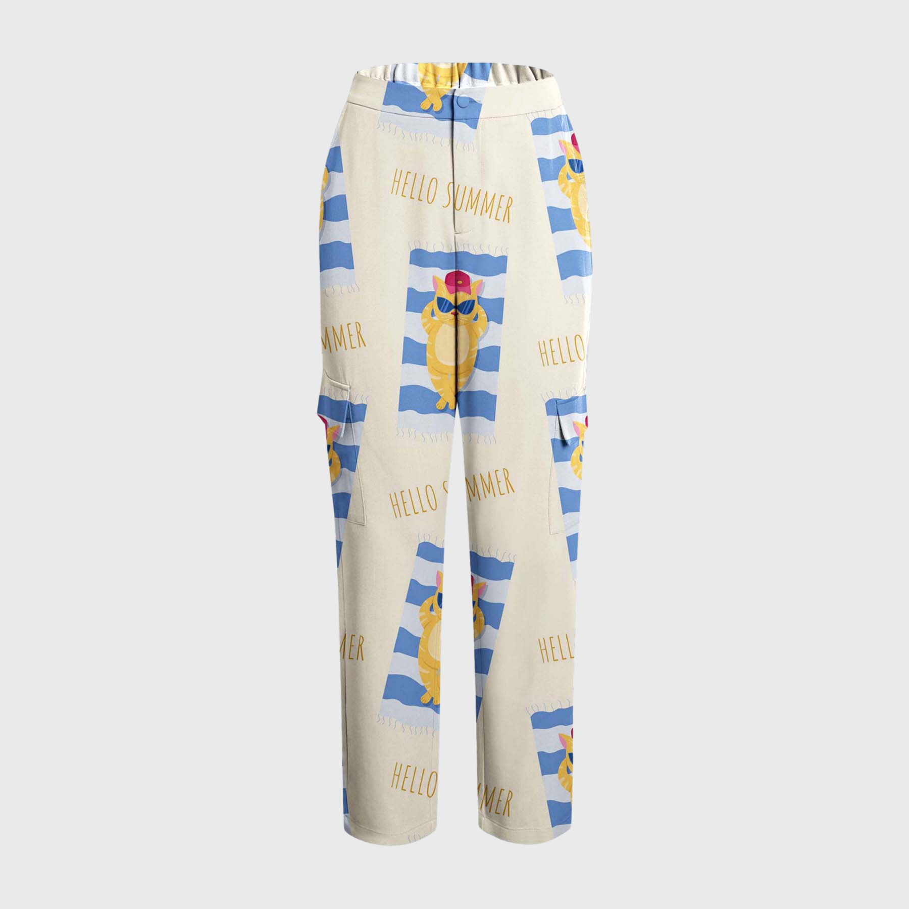 Women's Cute Animal Collection Printed Six-Pocket Scrub Pants