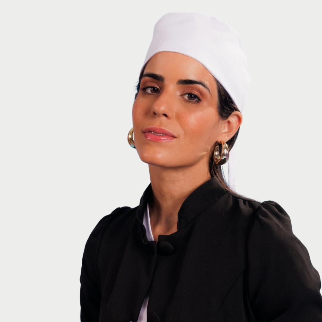 White Printed Surgical Caps