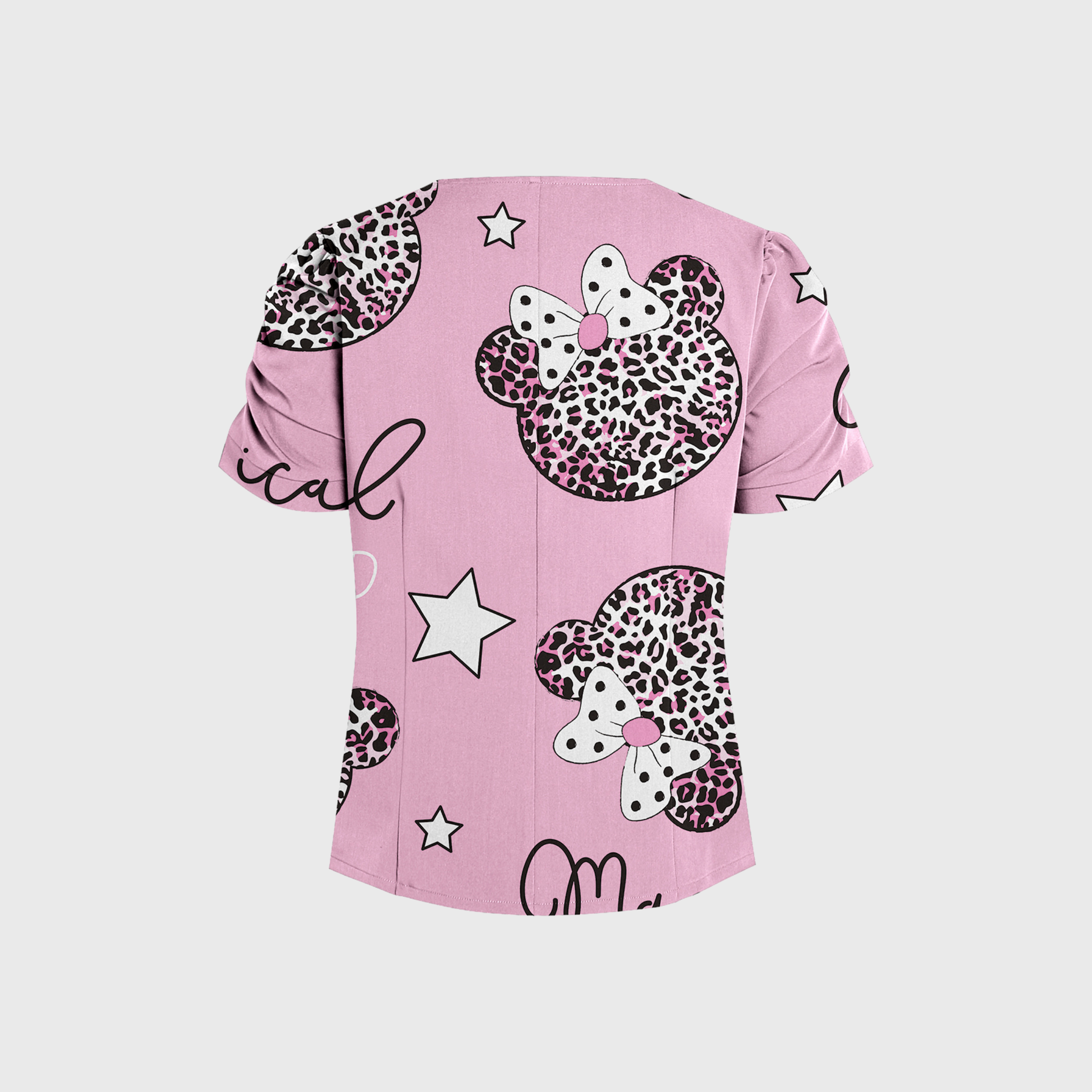 Women's V-neck Cute Mouse Printed Scrub Top™