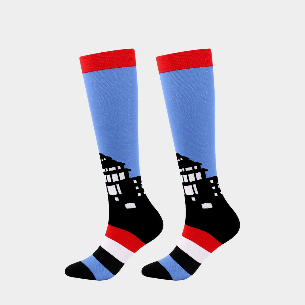 Animal Cartoon Pattern Sports Elastic Mid-Tube Compression Socks