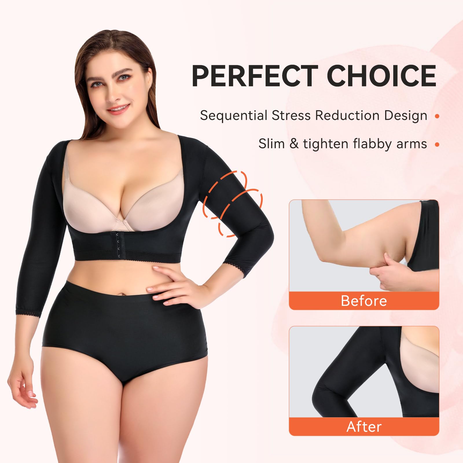 Women's Post-operative Three-quarter Sleeve Arm Shapewear