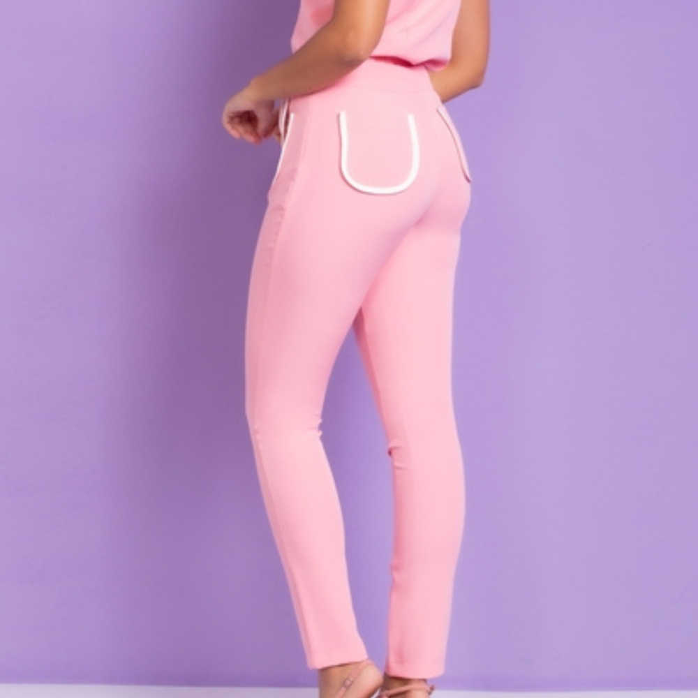 Women's Macaron Four Pockets Slim Fit Scrub Pants