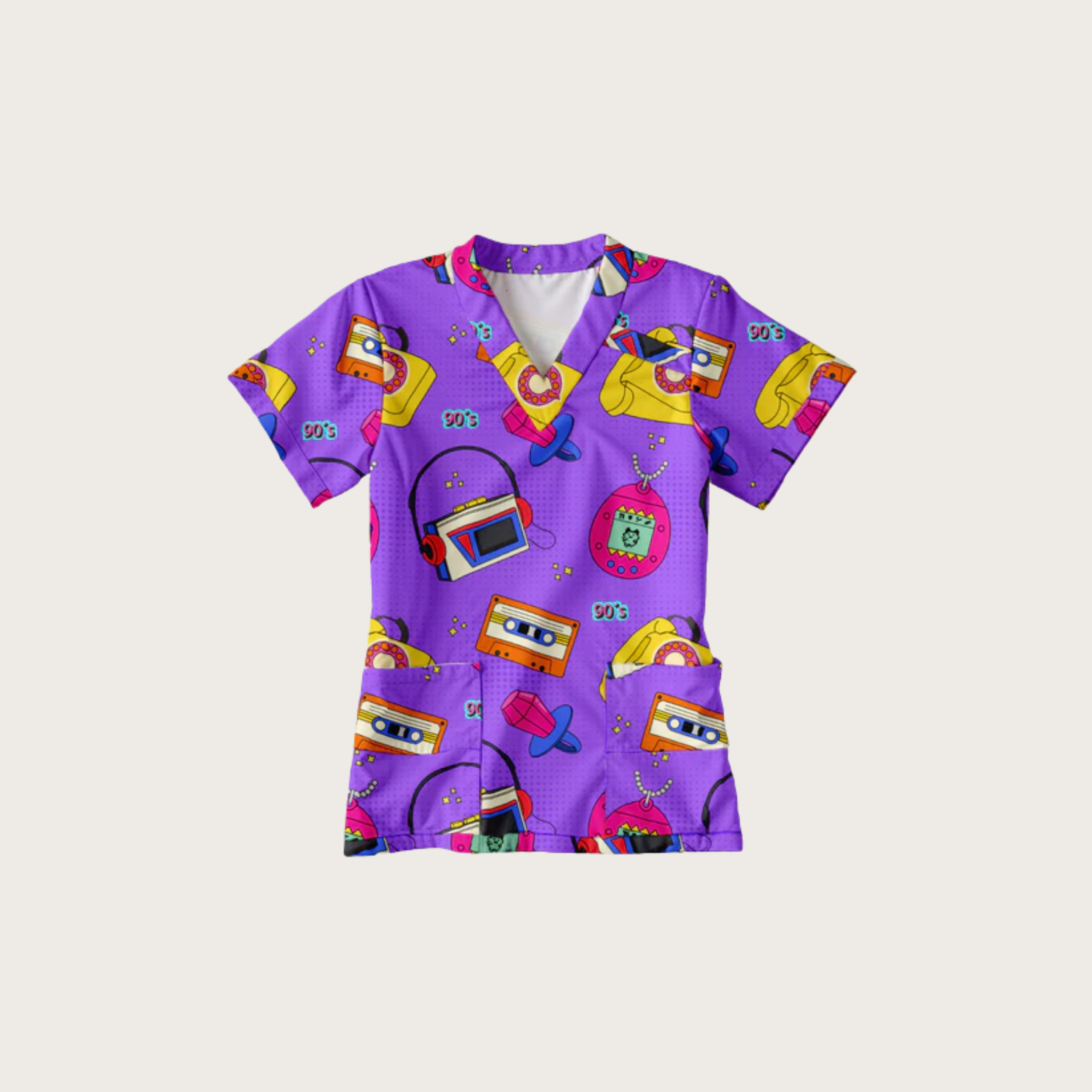 Women's Back to the 90's V-neck Scrub Set SA7