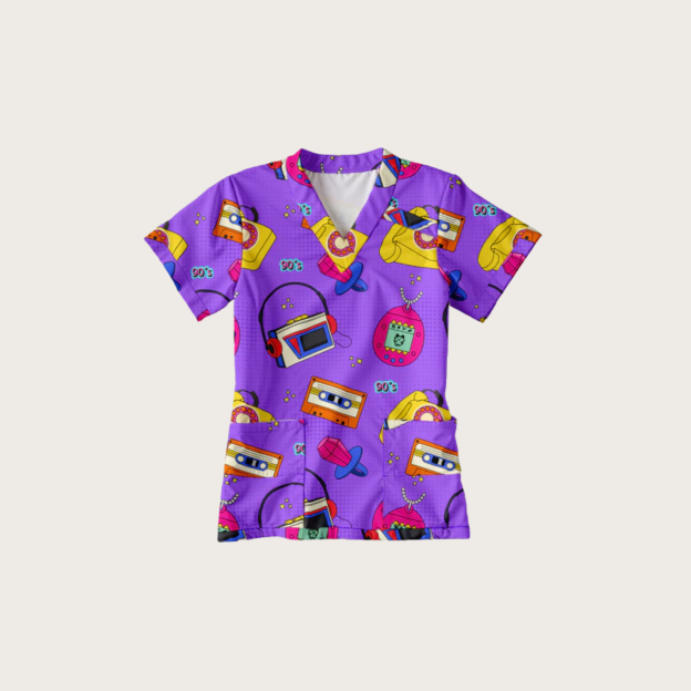 Women's Back to the 90's V-neck Scrub Set SA7