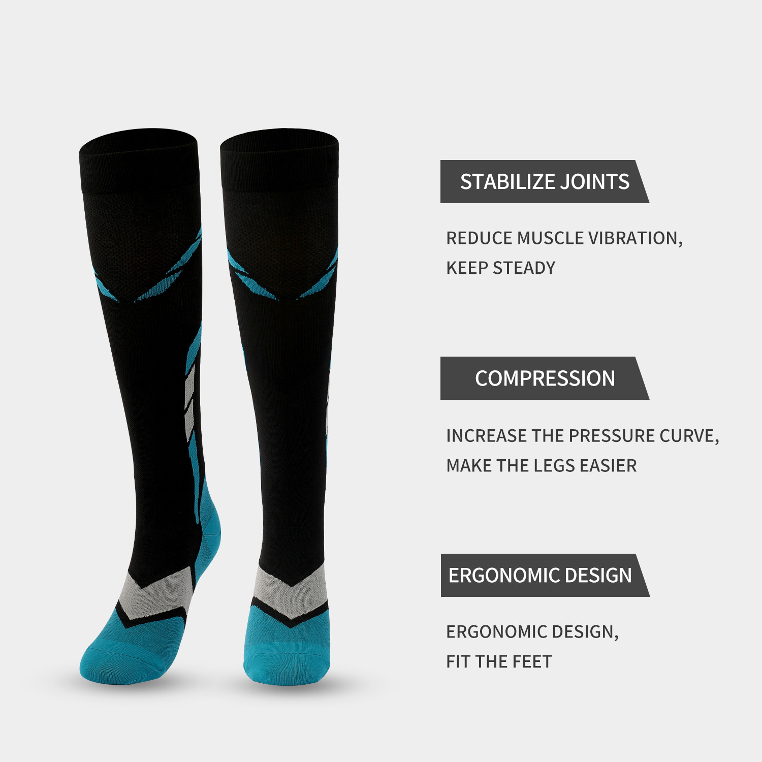 Diamond Twill Colorful Compression Socks