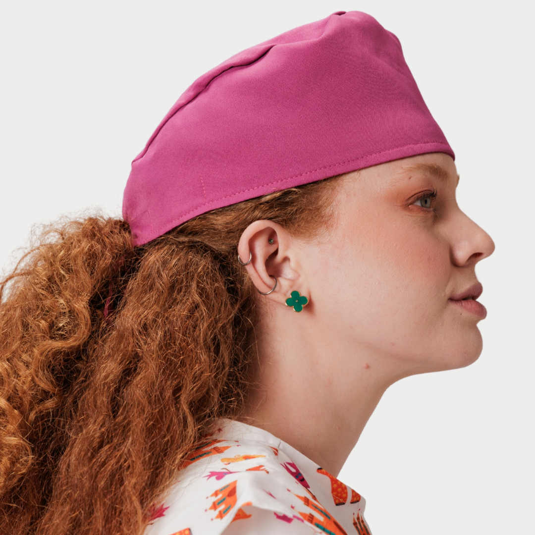 Virtual Pink Printed Surgical Caps