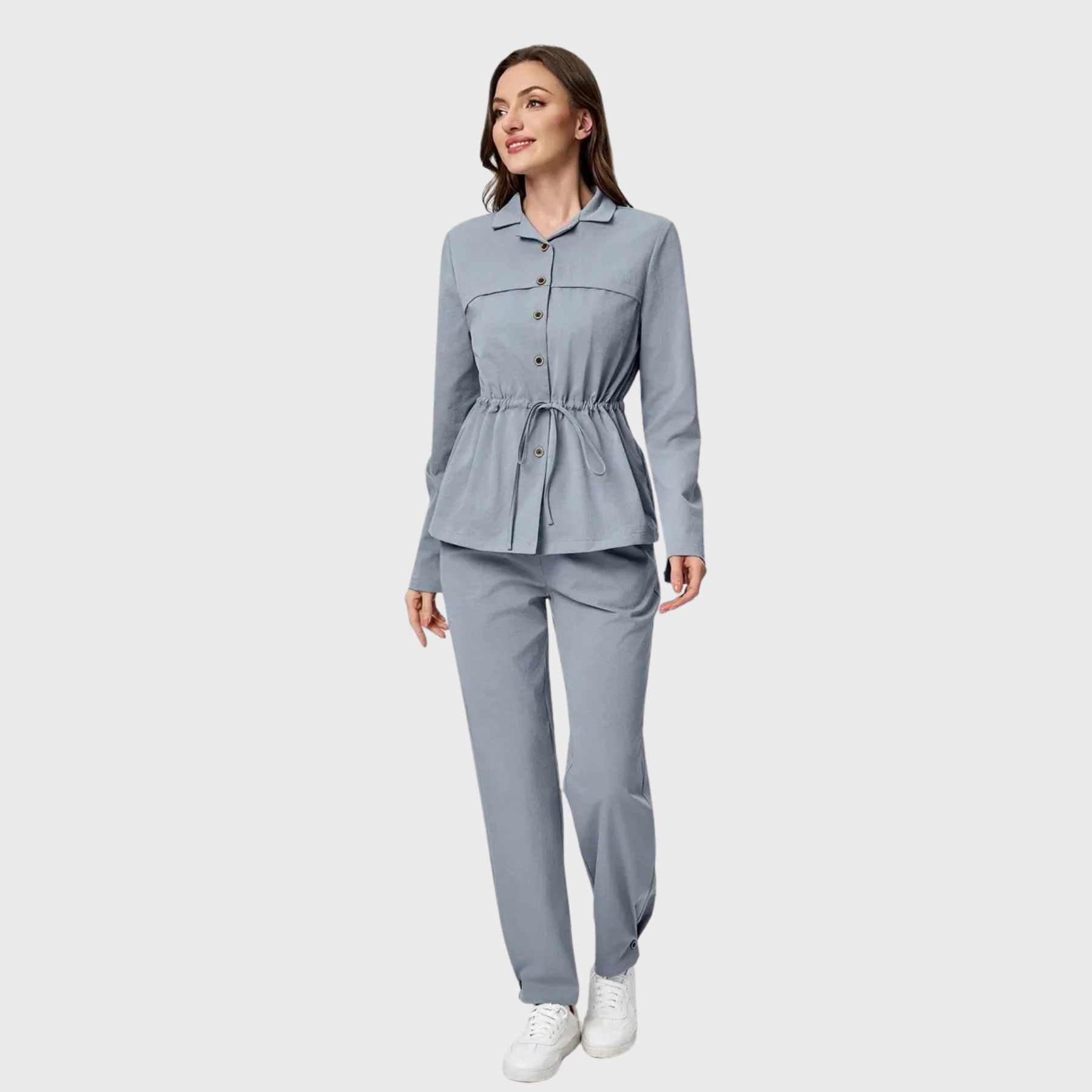 Women's Long Sleeve Lapel Nurse Scrub Set