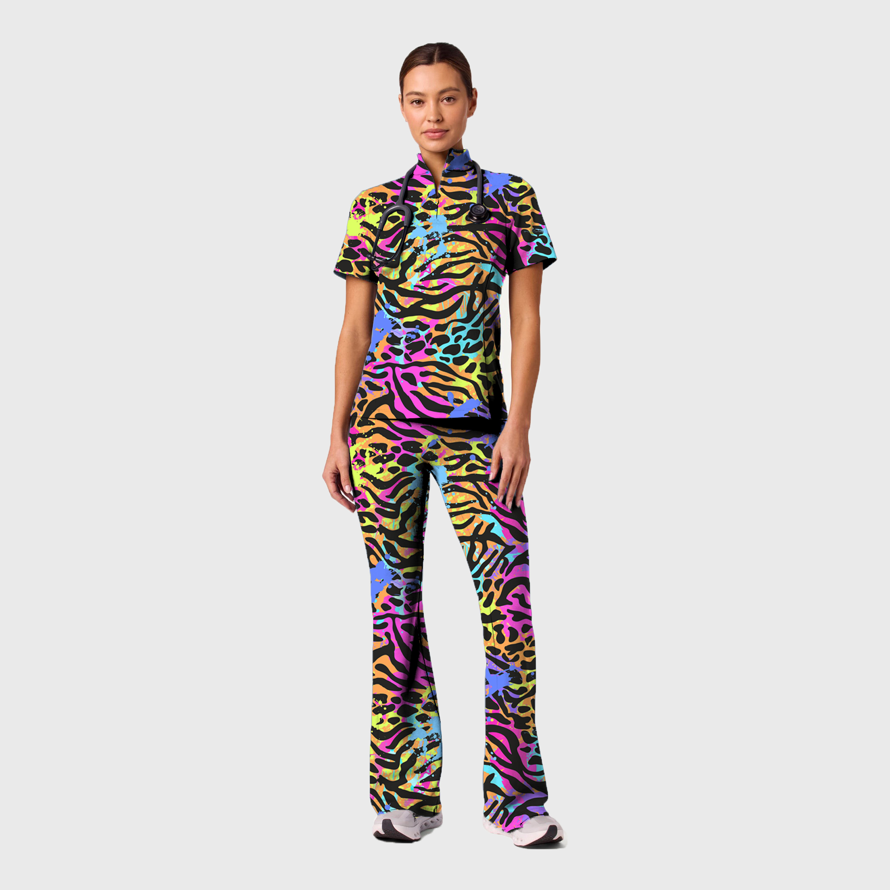 Women's Wild Sexy Leopard Printed Scrub Set SP18