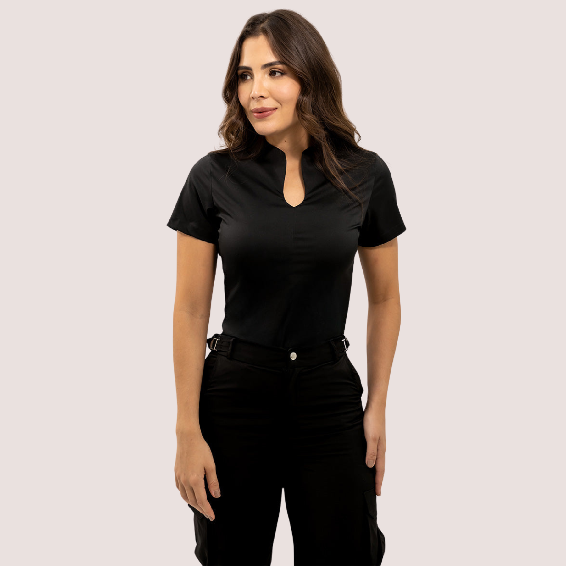 Women's U-shaped Collar Scrub Top