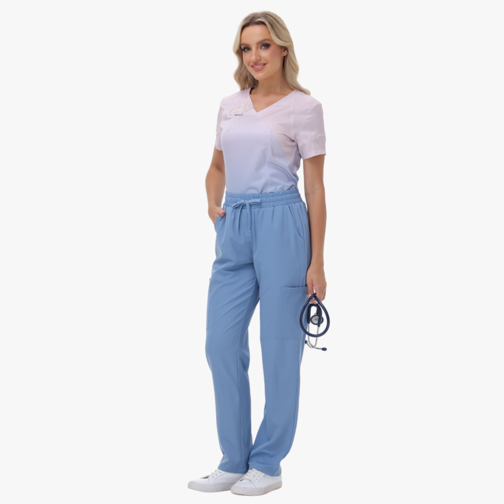 Women's Four Pockets Straight-leg Scrub Pant