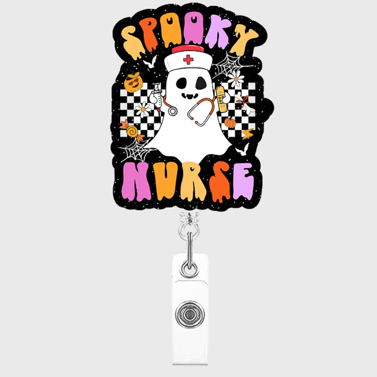 Themed Fun Acrylic Retractable Badge For Medical Staff