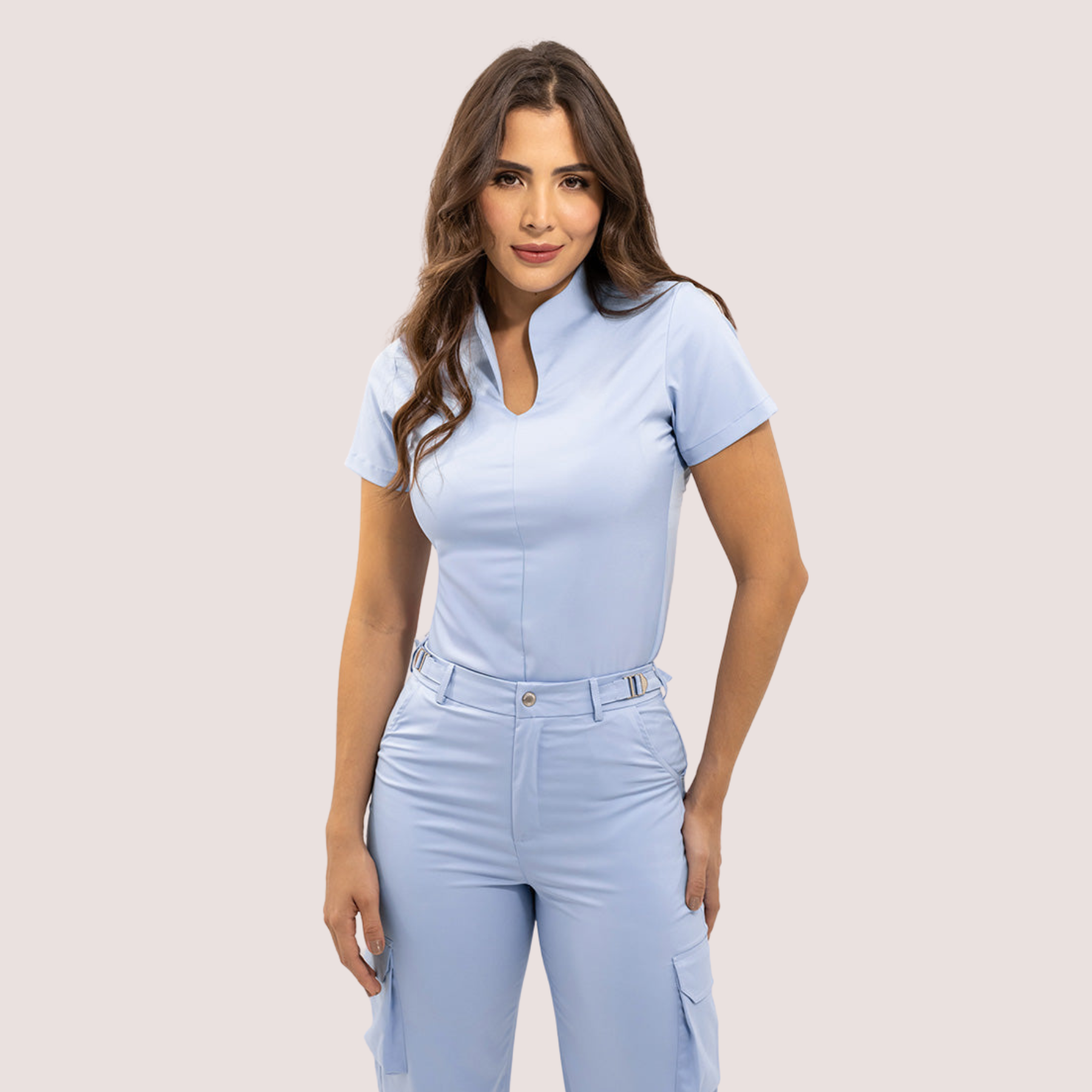 Women's U-shaped Collar Scrub Top