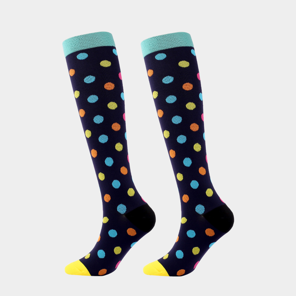Multicolor Printed 3D Knitted Compression Socks