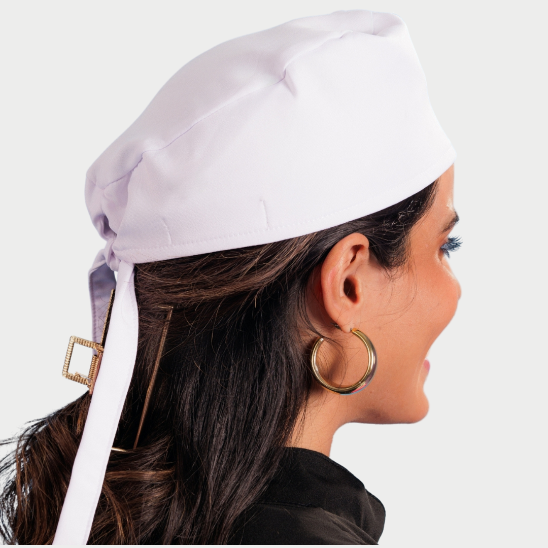 White Printed Surgical Caps